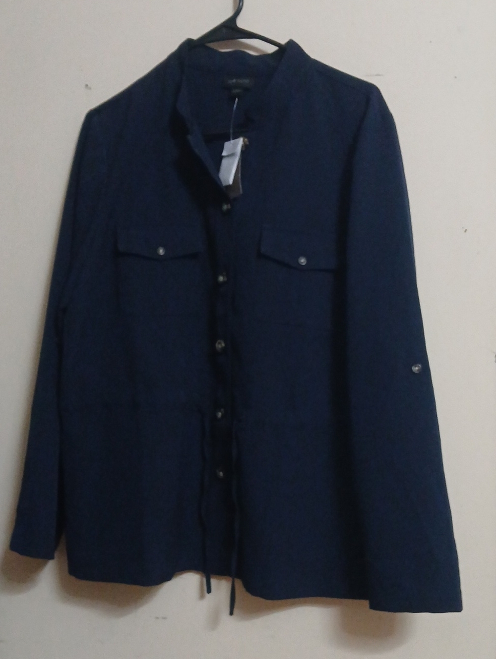 J. Jill Navy Field Jacket with Chest Pockets